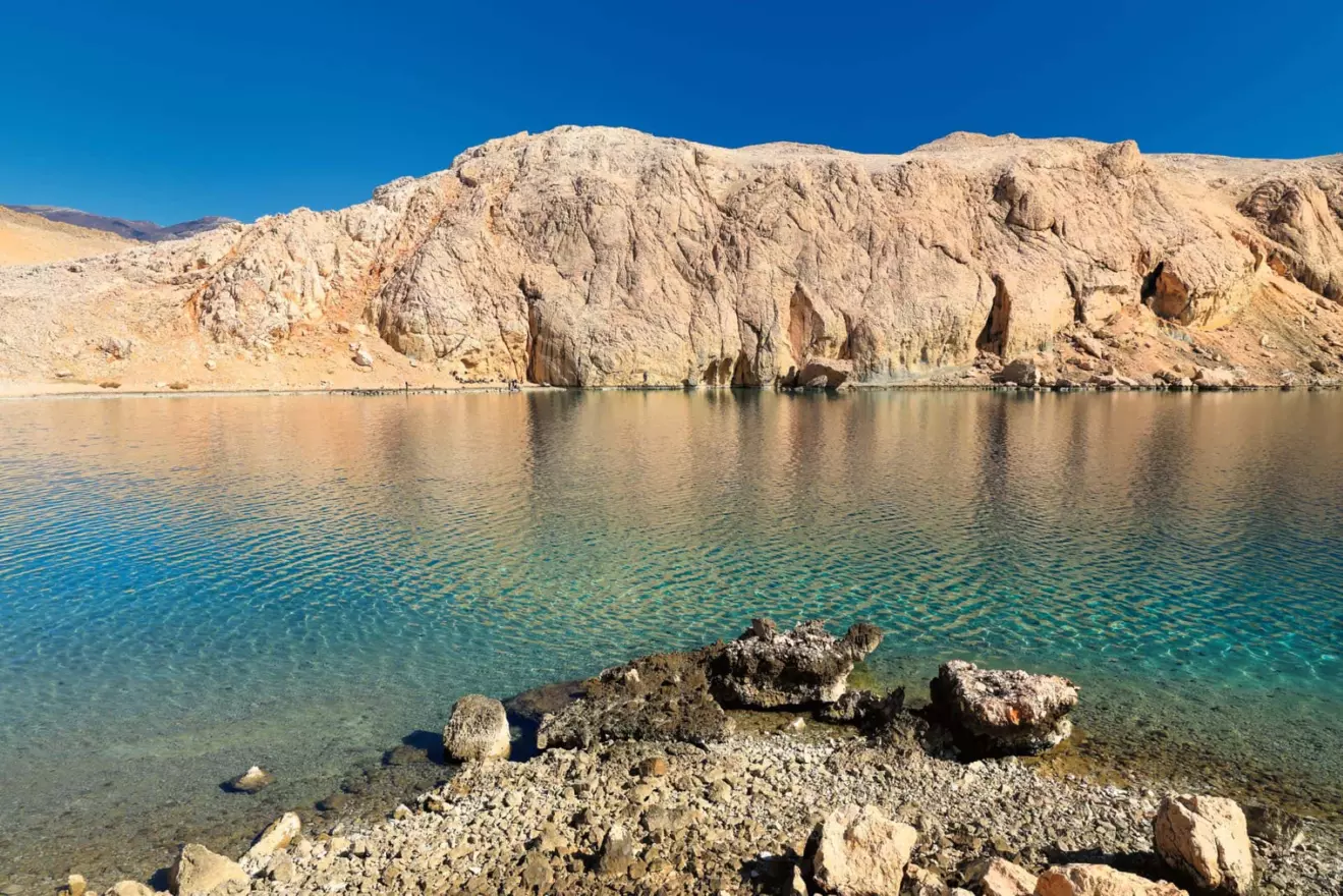A view of Metajna and its surroundings on Pag Island.