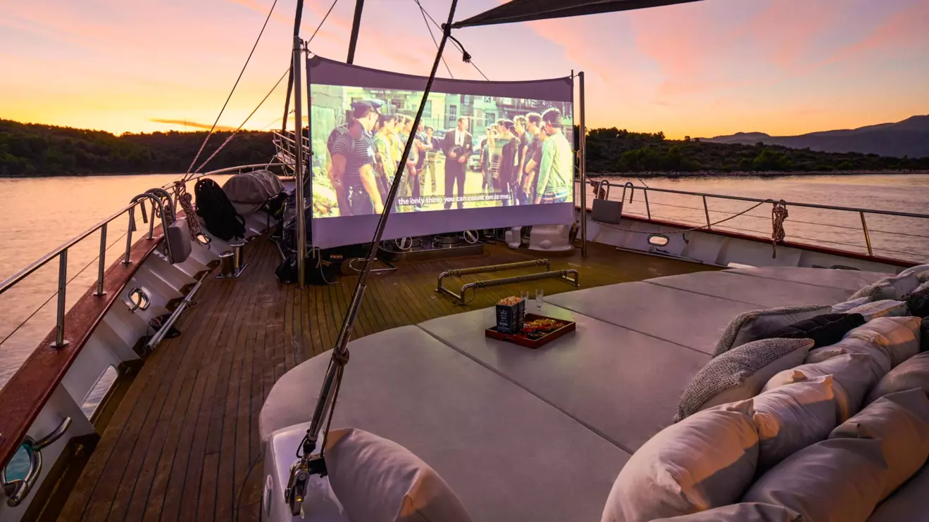  movie night on croatia private boat charter