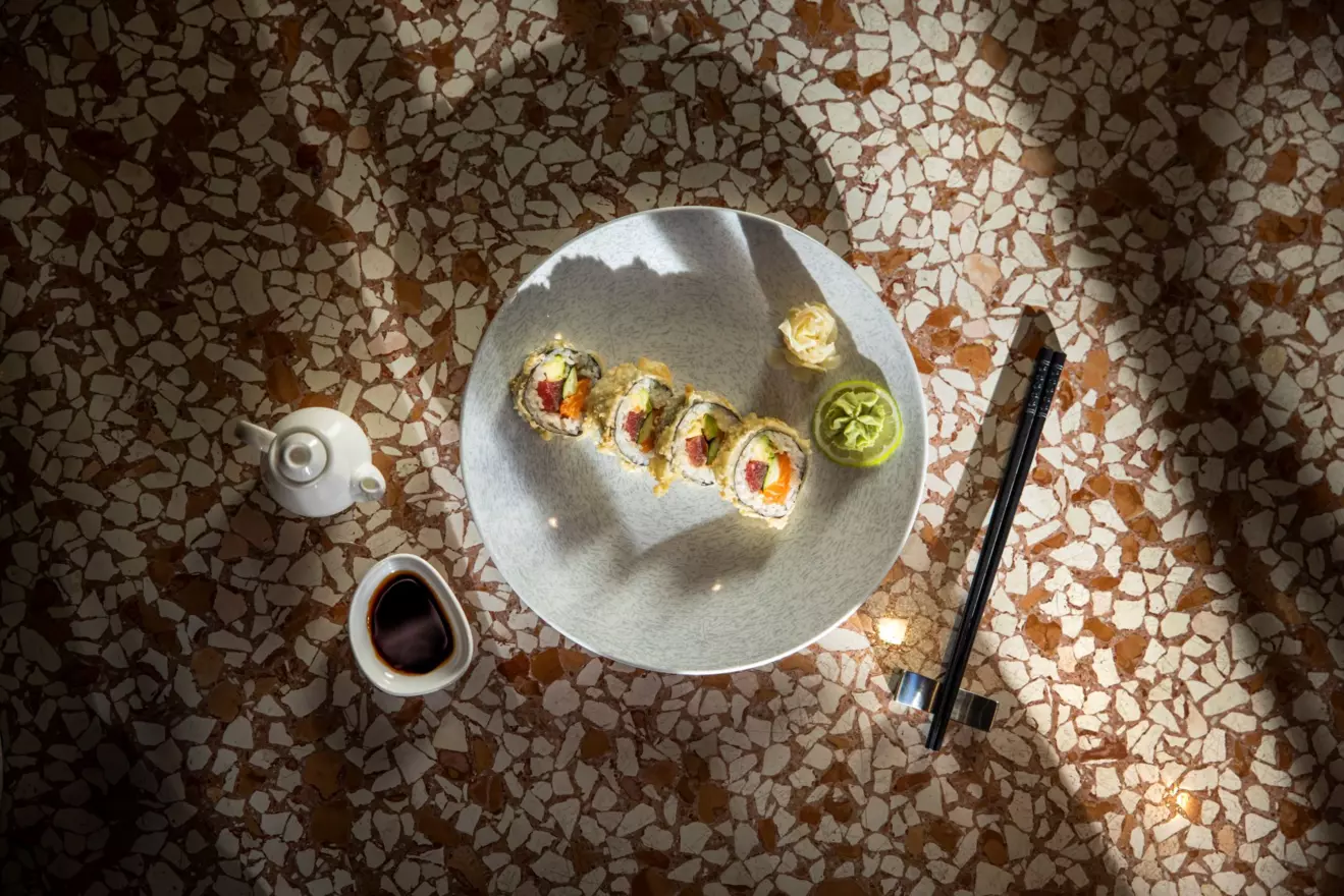 Creative Japanese-style dish at Tekka by Lone restaurant in Rovinj