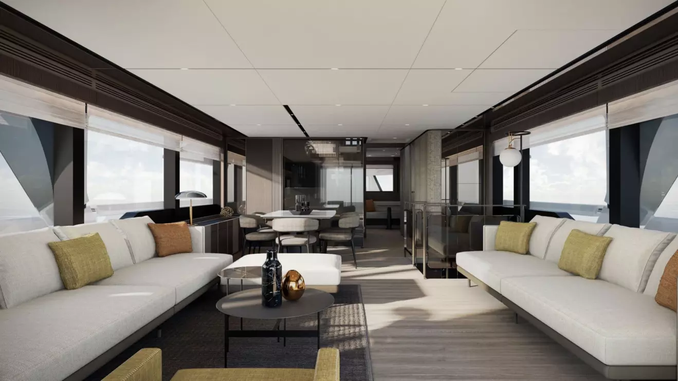 Ferretti Infynito 80 interior salon