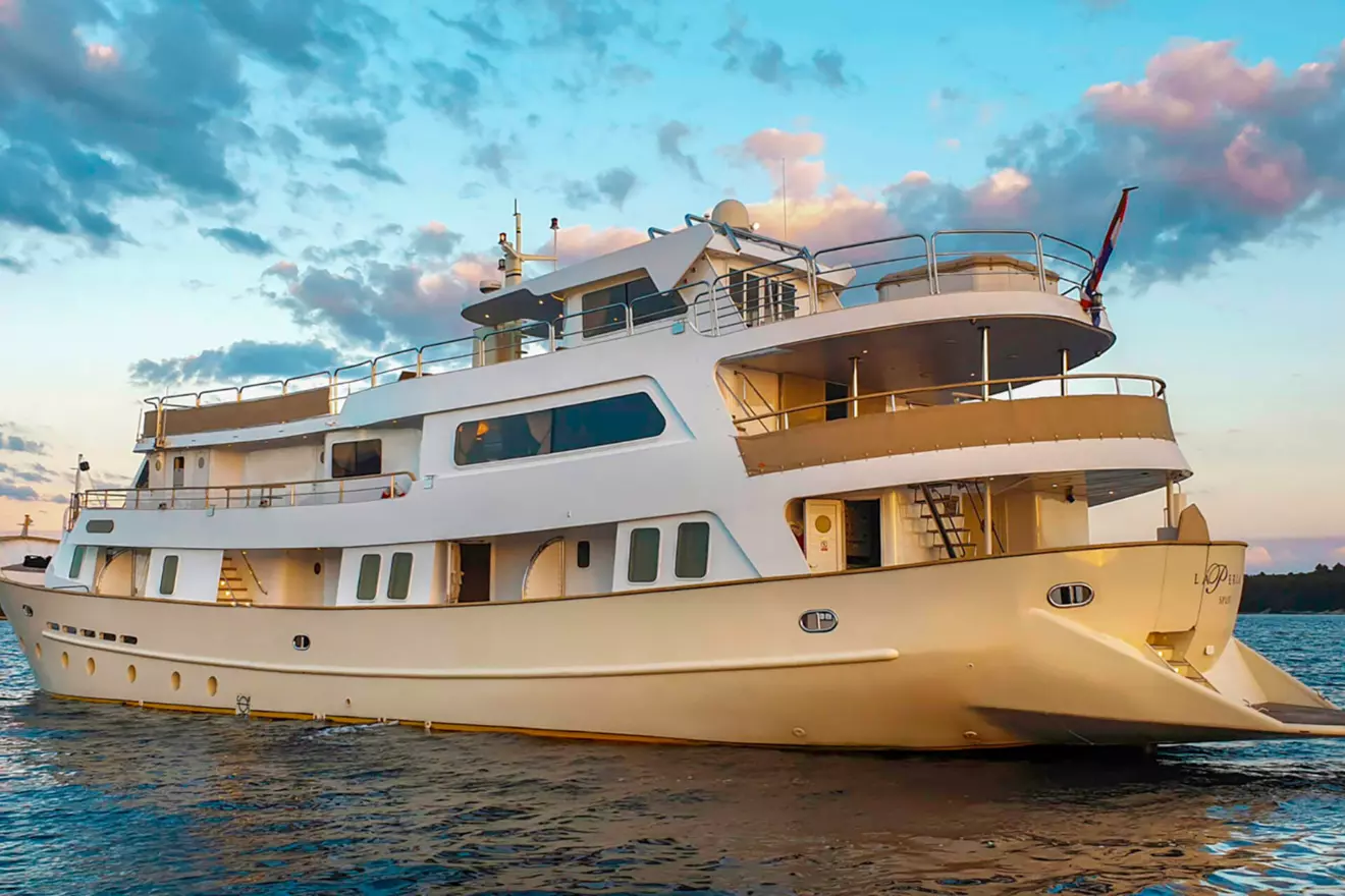 La Perla, a classic luxury yacht in Croatia, ready for charter.