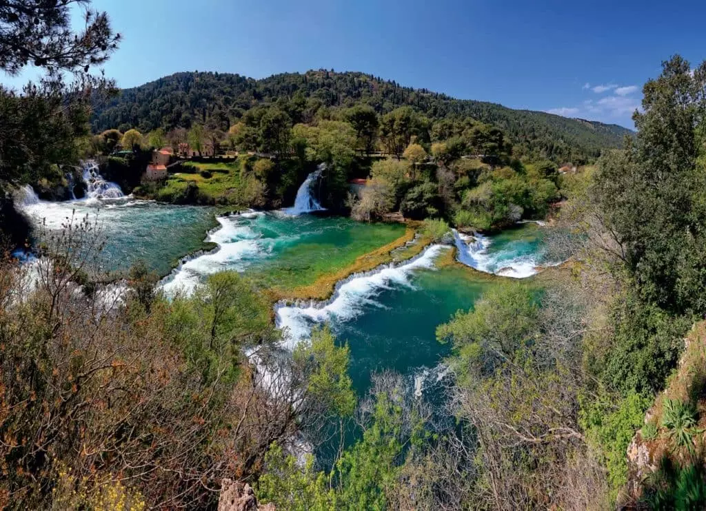 Waterfalls of Krka National Park, a must-see stop on Croatian yacht charter itineraries