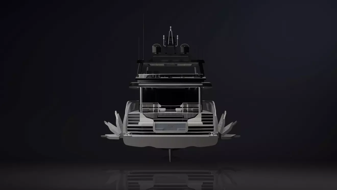 GX Superyachts GX34 back view illustration