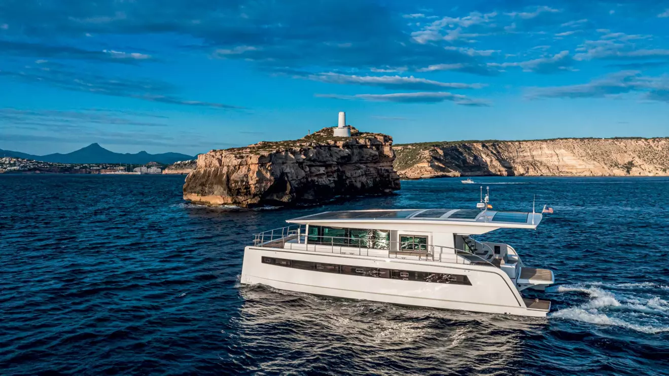 Silent 60 eco yacht power catamaran cruising