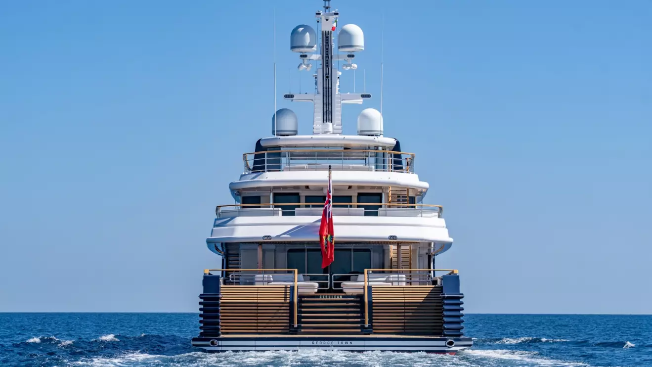 CRN Superyacht Cerulean back view