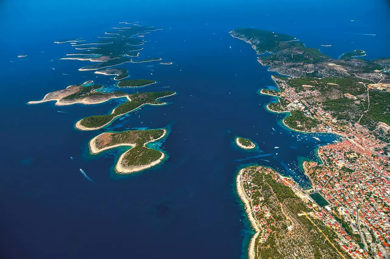 Pakleni islands around town Hvar, Adriatic sea