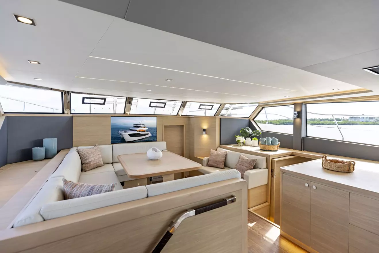 Aquila 50 power catamaran salon