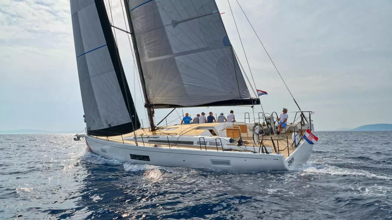This is a photograph of a First 53 Yacht cruising