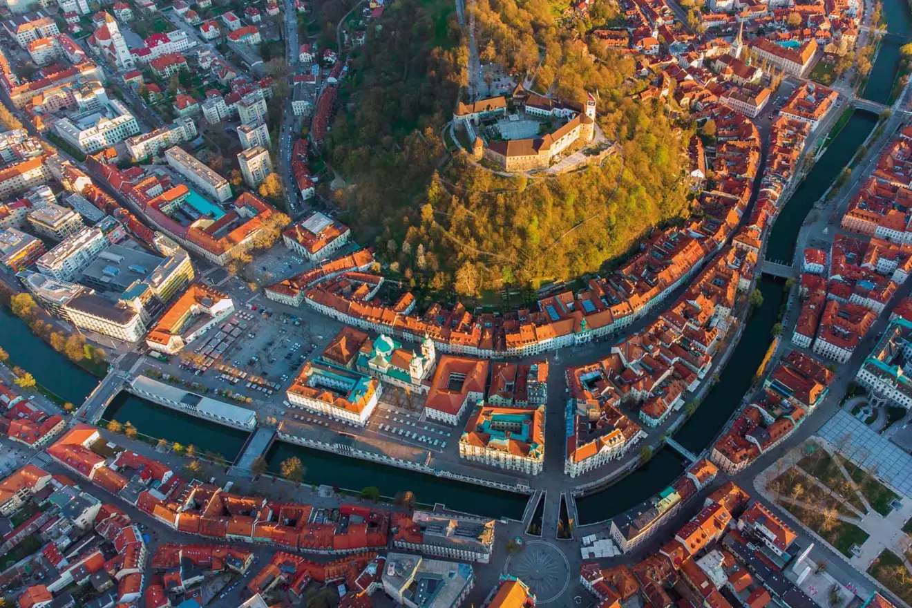 aerial view ljubljana
