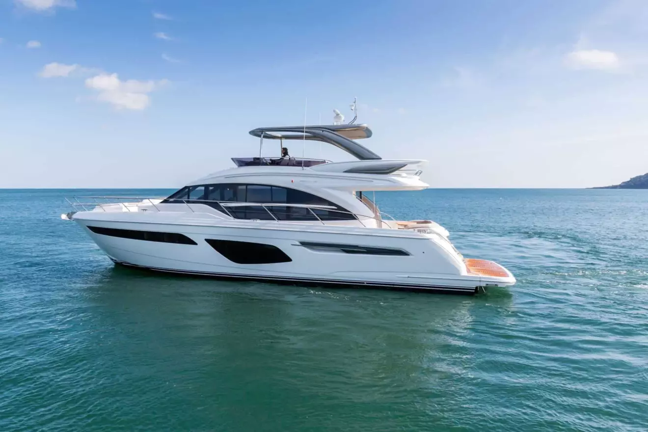 This is a photography of Princess 62 side view