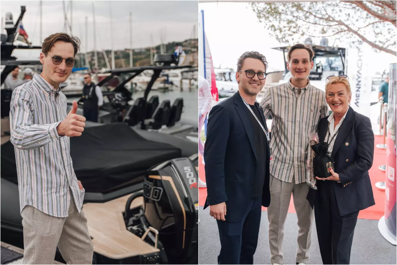 Darja and Žiga Murko from MennYacht with Domen Prevc