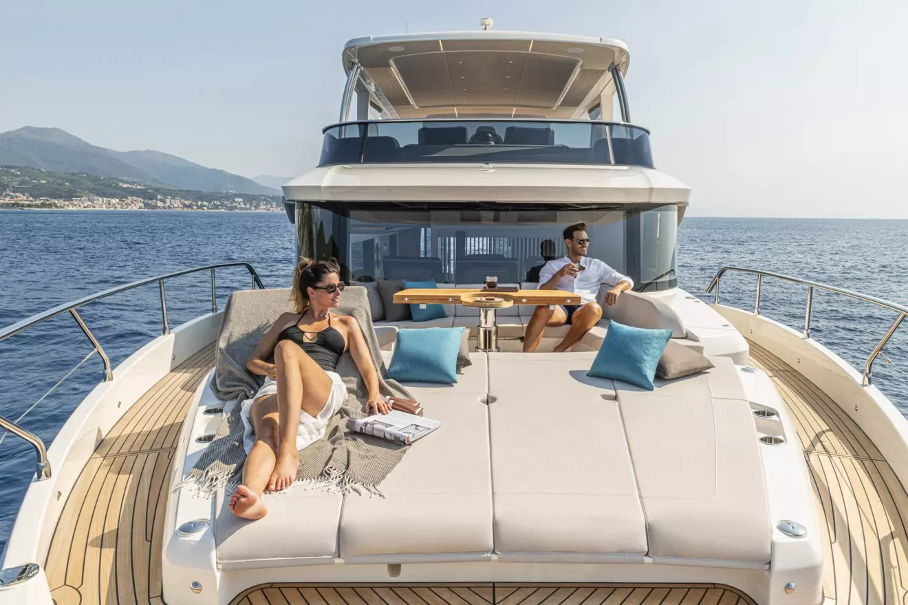 Absolute Navetta 70 bow sunbathing area