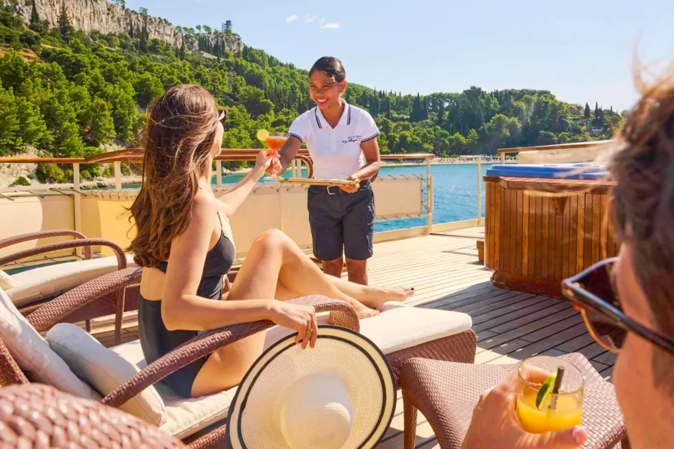 having cocktails on croatia private boat charter