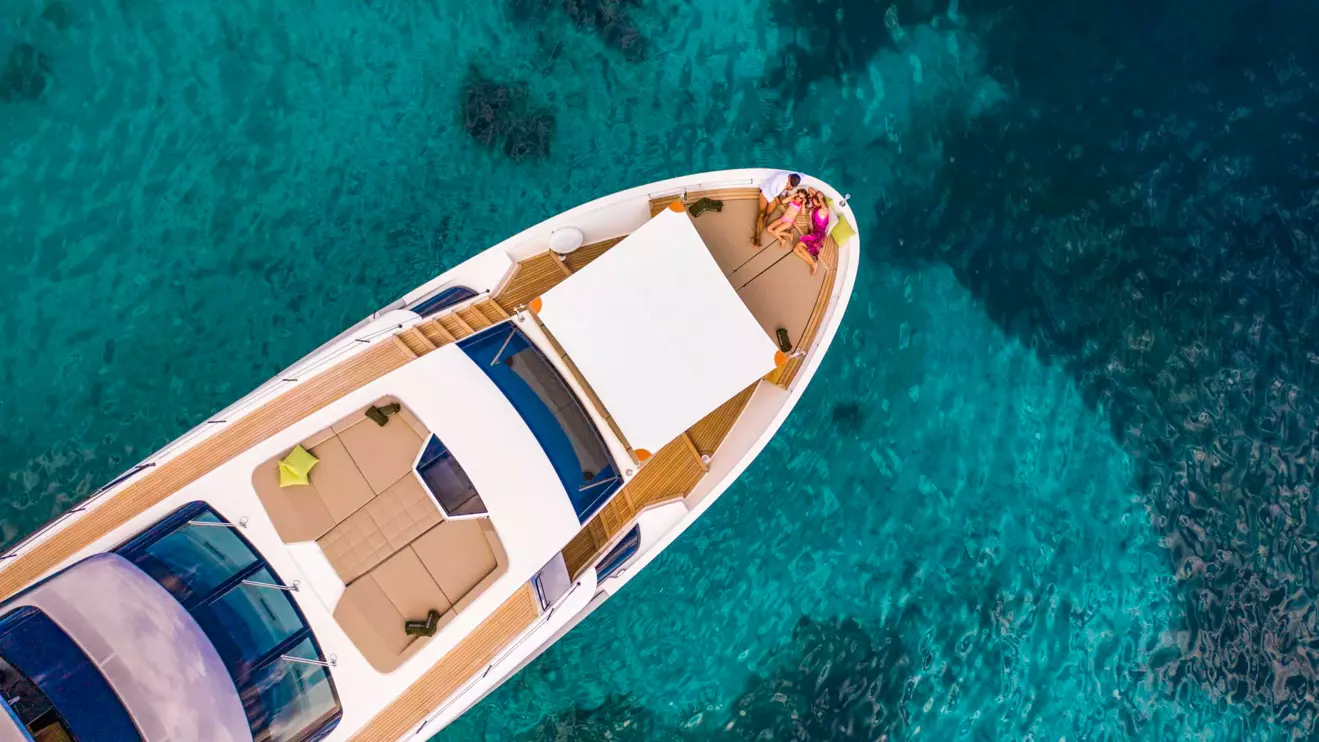 Luxury yacht Noor II view from the above