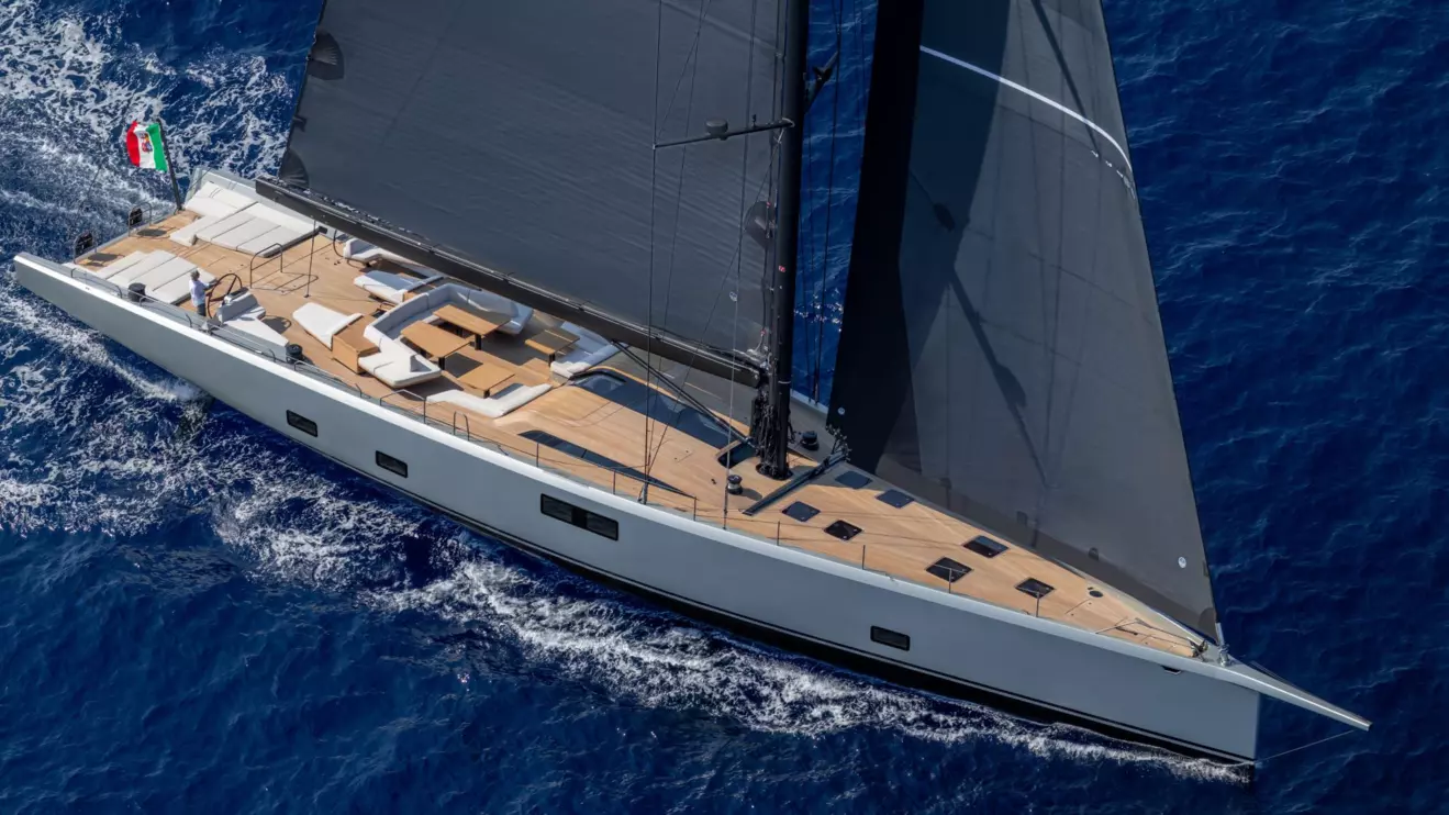 wallywind110 aerial view sailing