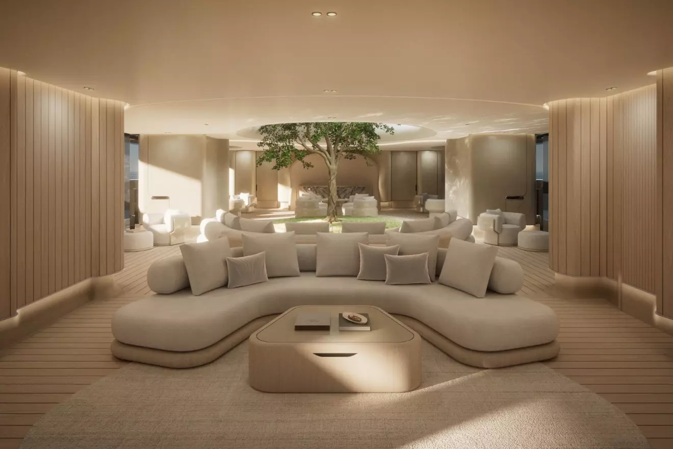 Modern bespoke interior design by Studio Paolo Ferrari on the Sanlorenzo Virtuosity superyacht