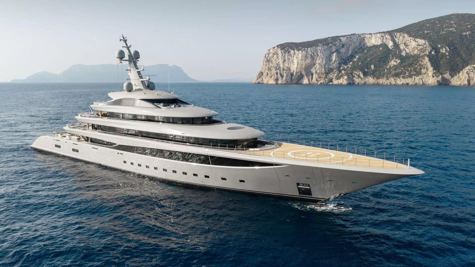 Lürssen Nixie 102m superyacht aerial front view