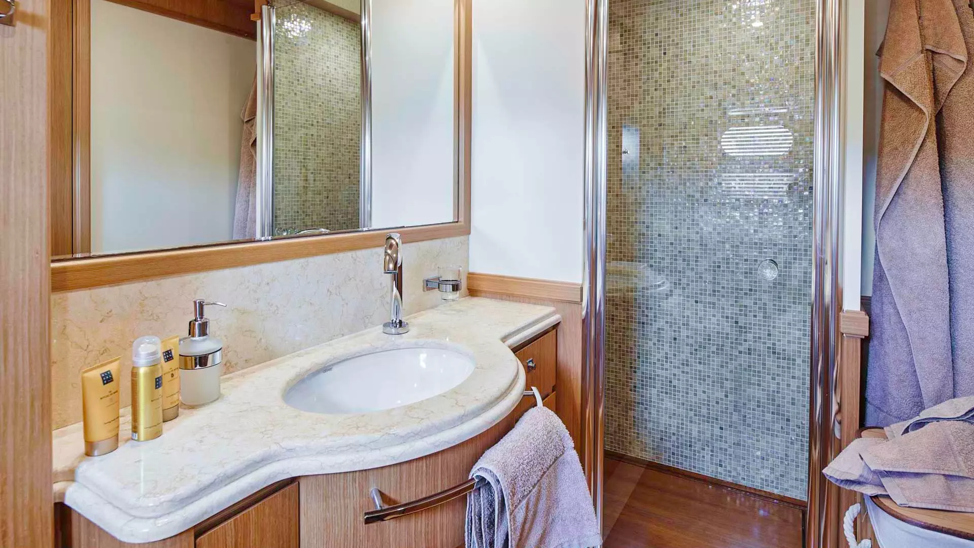 Twin toilet aboard a yacht