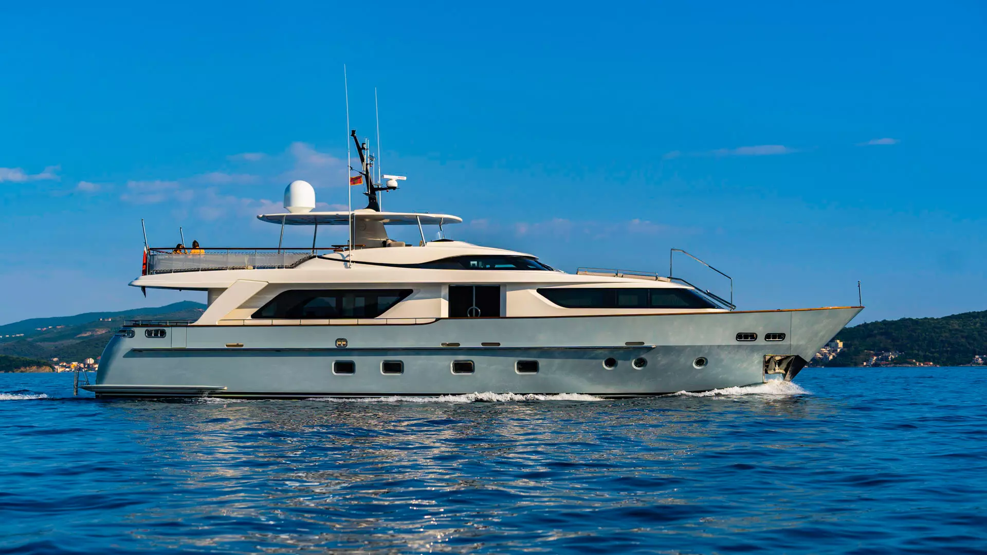 Side view of luxury yacht
