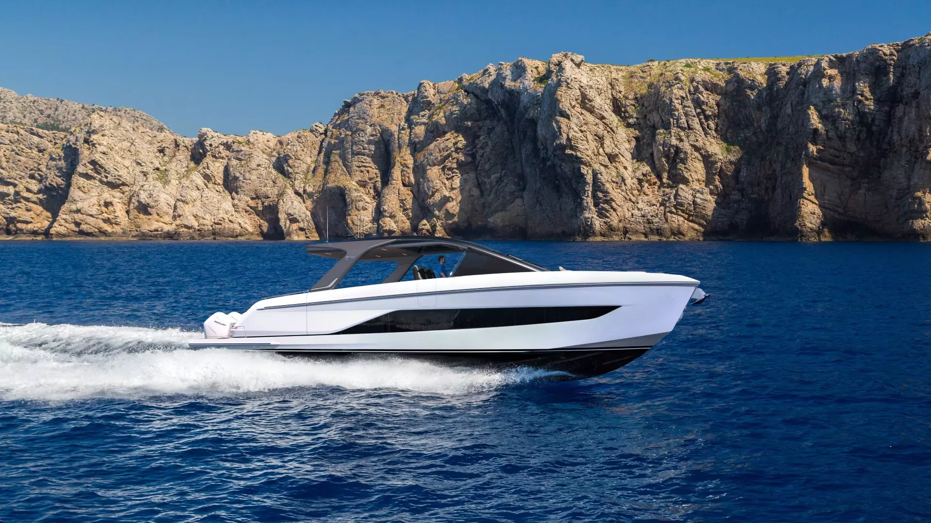 Princess C48 Open side view cruising