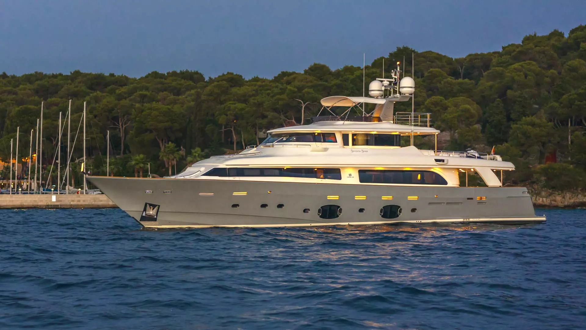 Anchor side of yacht