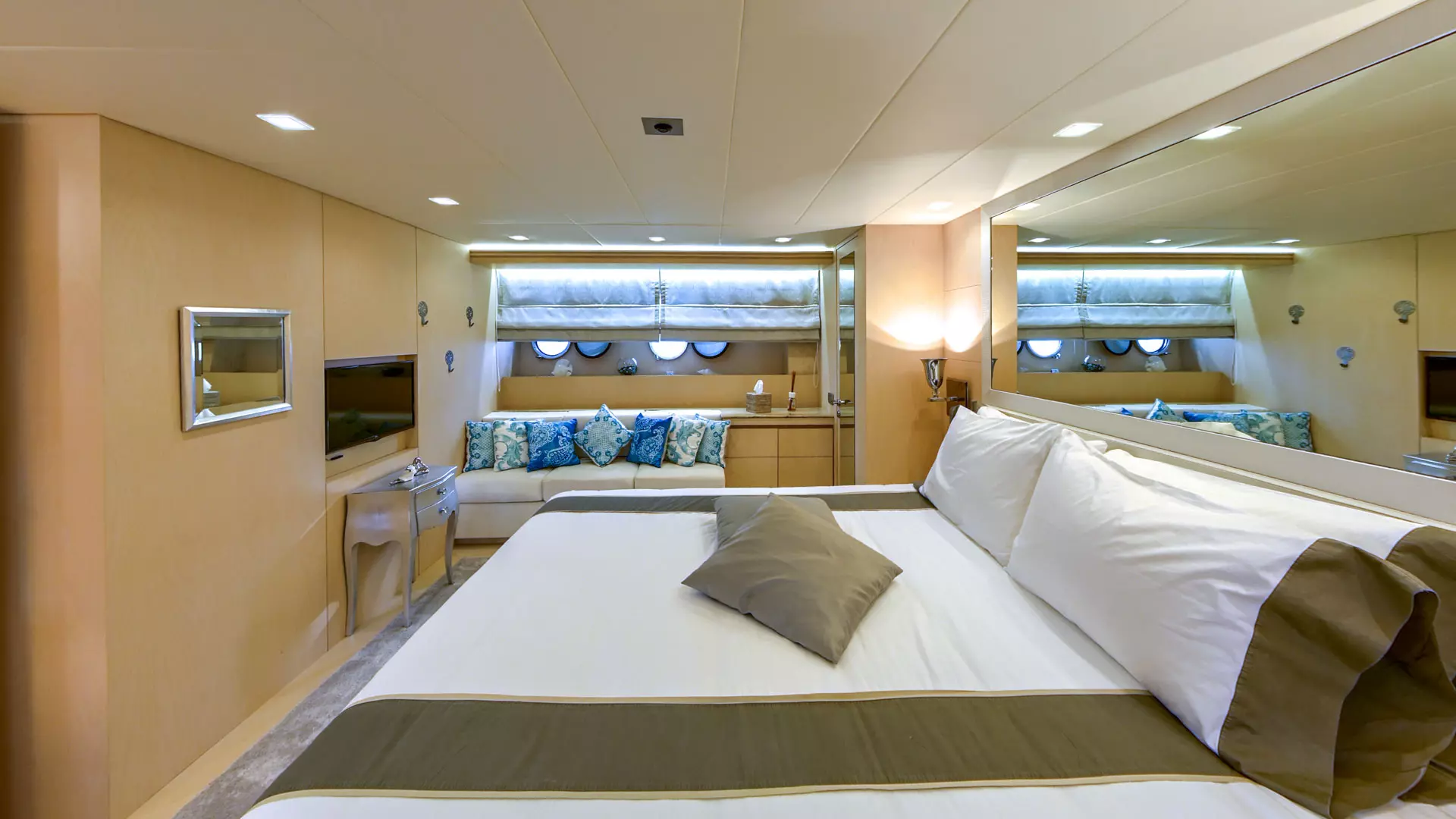 Master cabin lounge sofa view