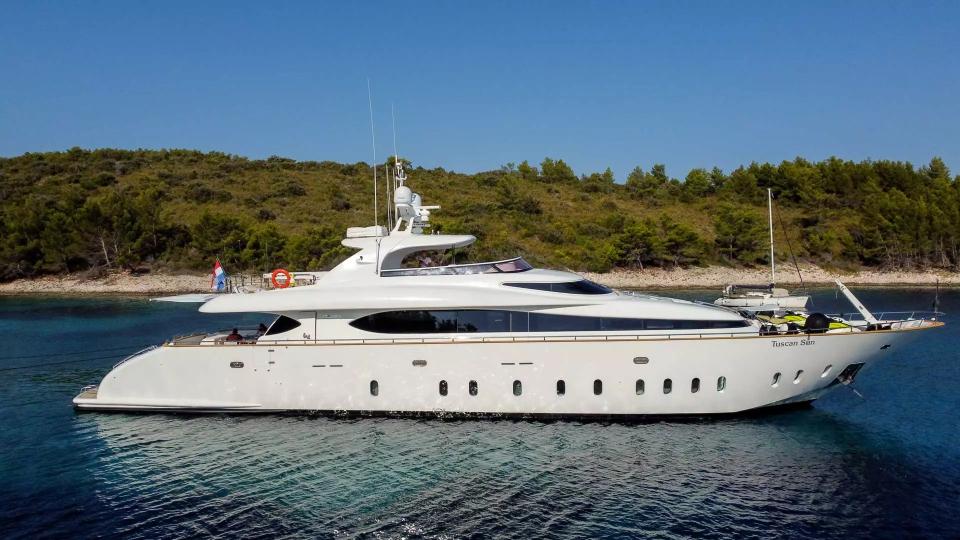 Side view of luxury yacht