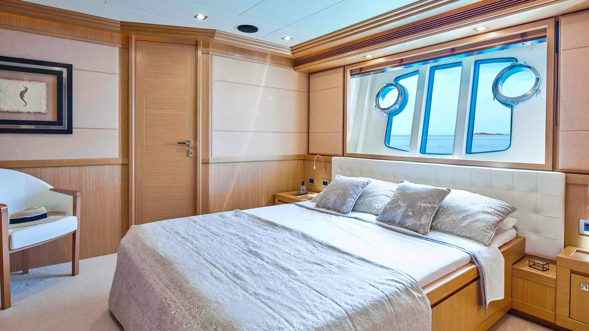 Twin convertible view on yacht