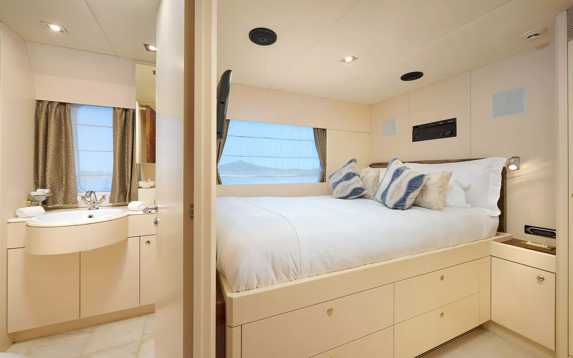 Double cabin on yacht