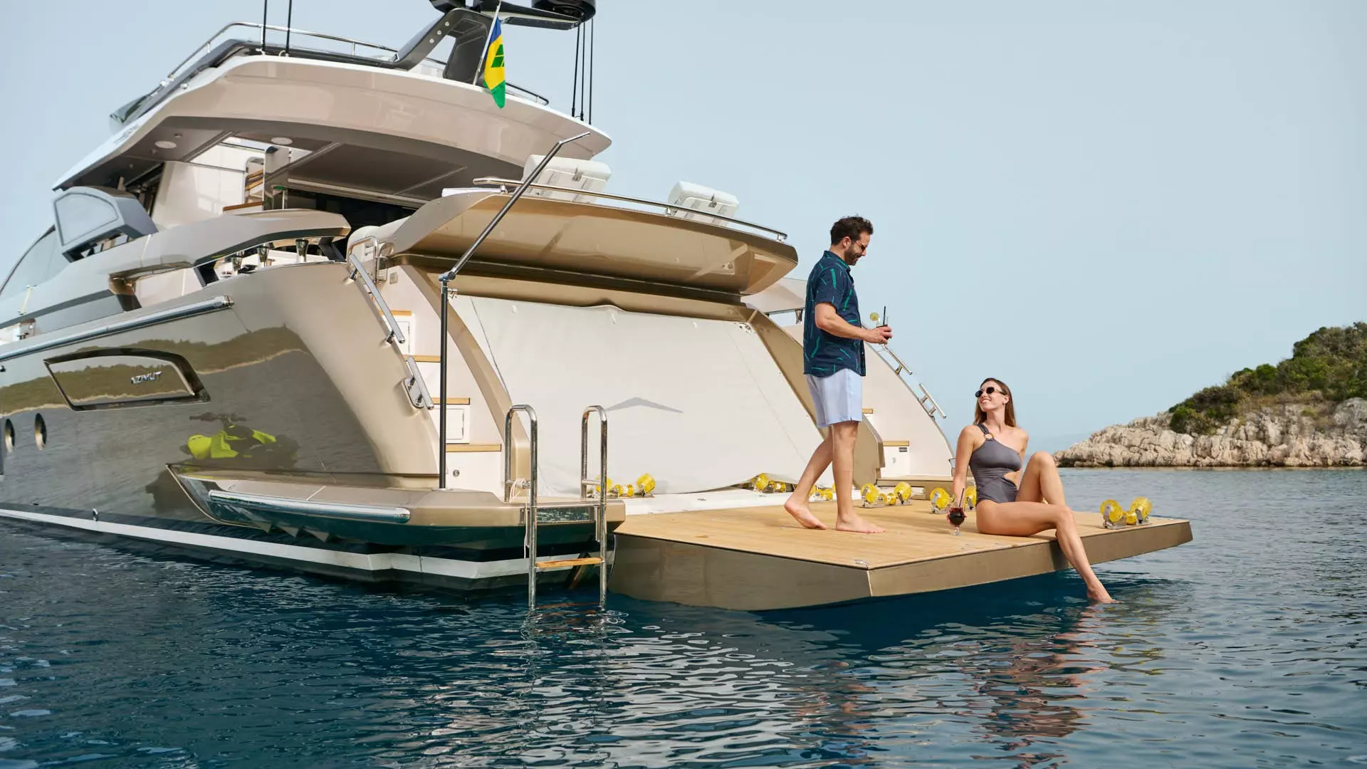 Guests relaxing on a private yacht during a luxury charter along the Croatian coast