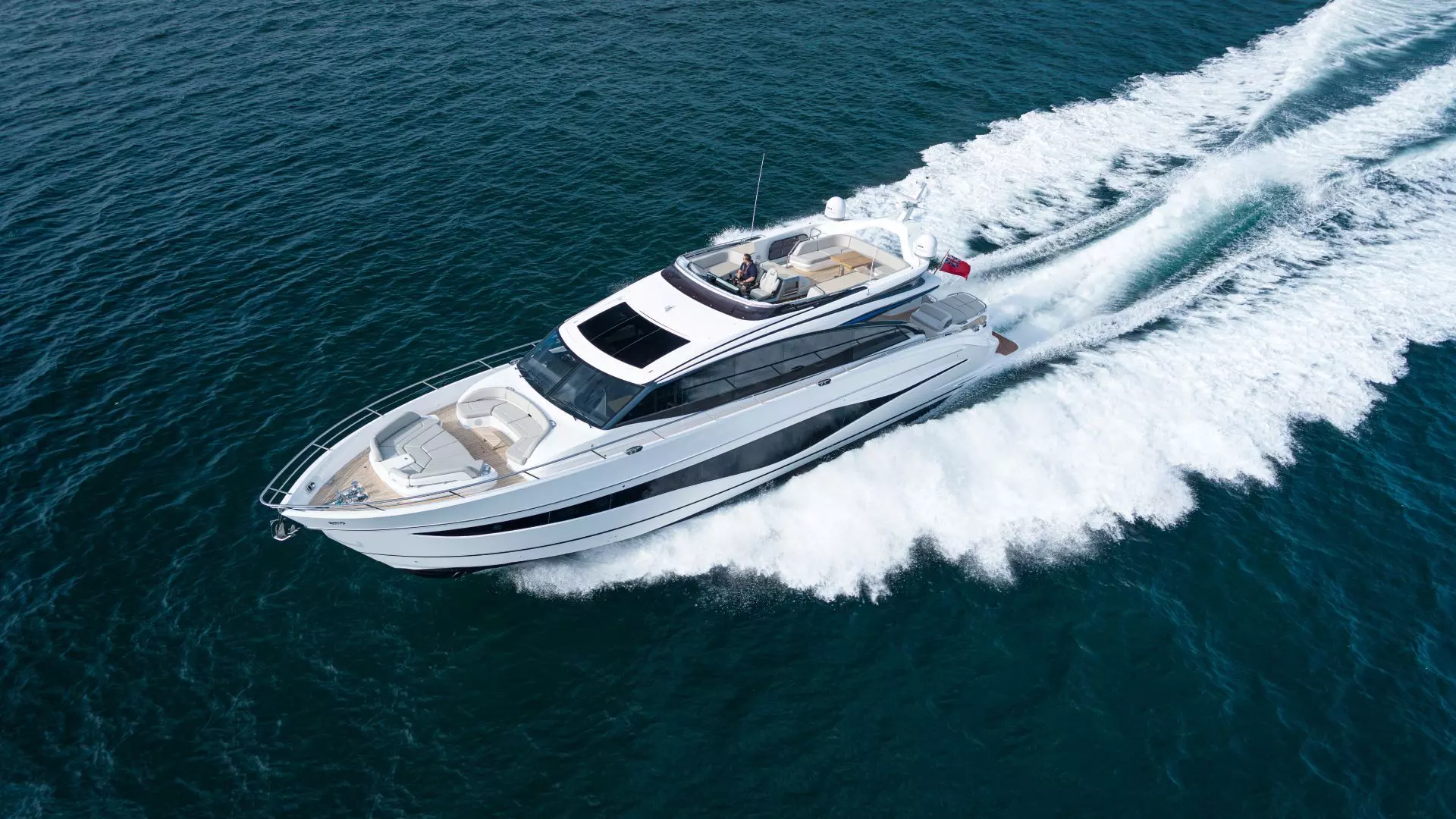 Princess S80 aerial view cruising