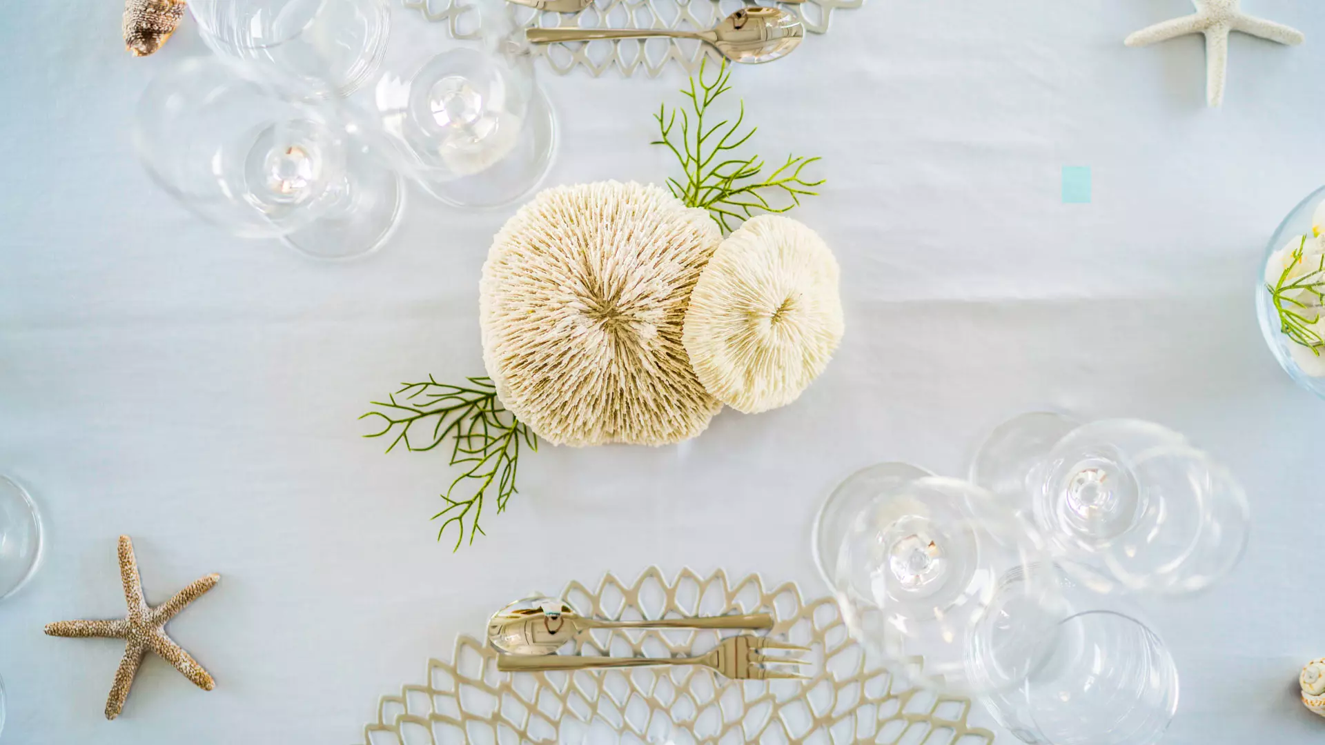 Table setting detail on yacht