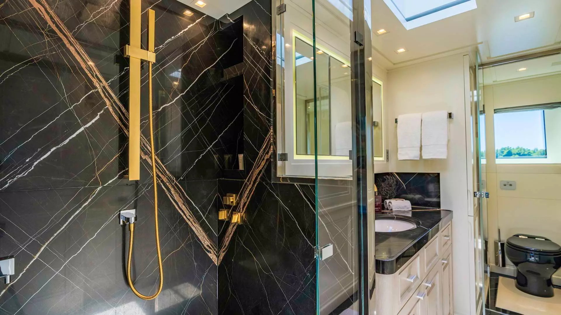 Bathroom aboard luxury yacht