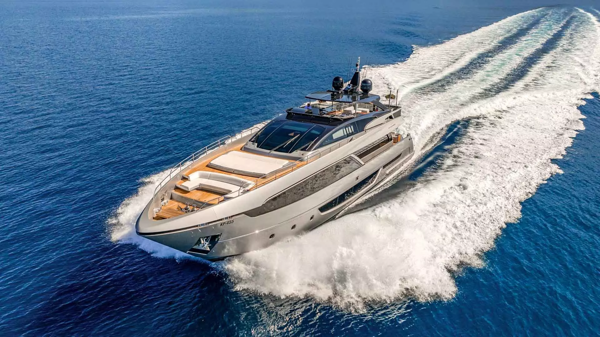 No Stress 888, a sleek Riva 100 Corsaro, showcased on a luxury charter in Croatia
