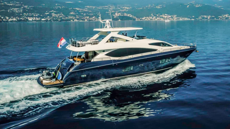 Side view of luxury yacht