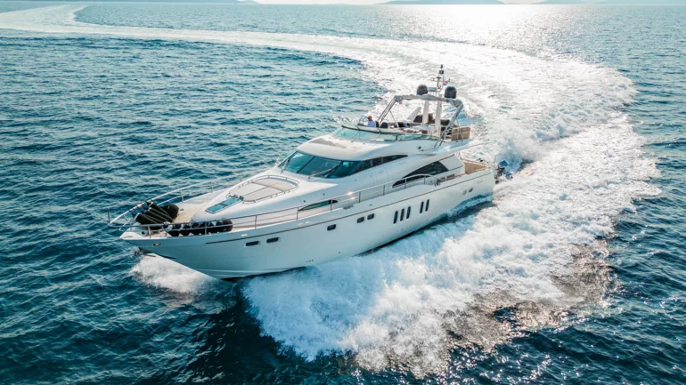 Side view of luxury yacht