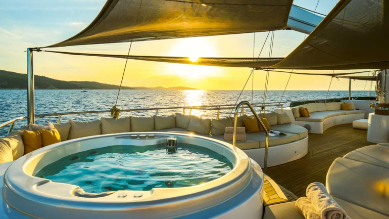 Jacuzzi aboard yacht