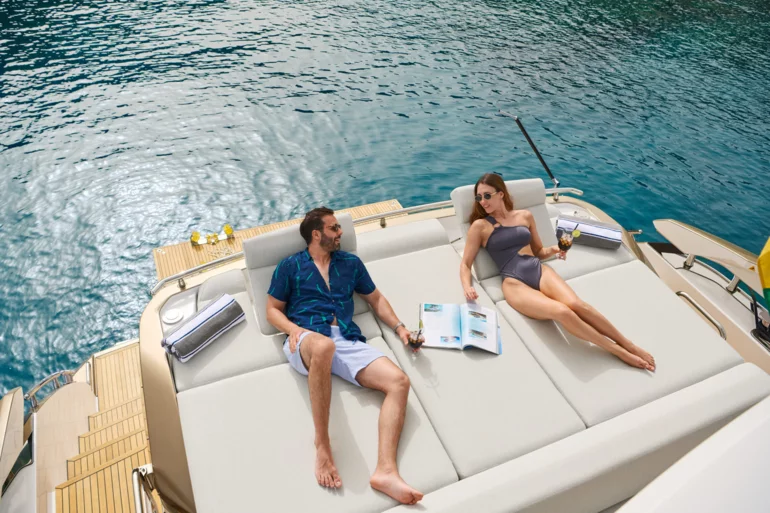 Guests enjoying stay on yacht