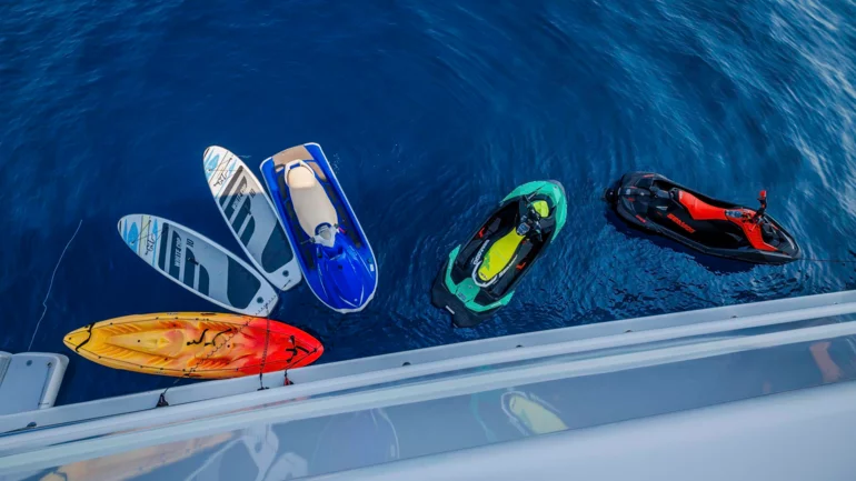 Water toys in the sea