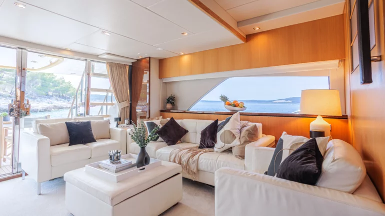Modern interior of a luxury yacht