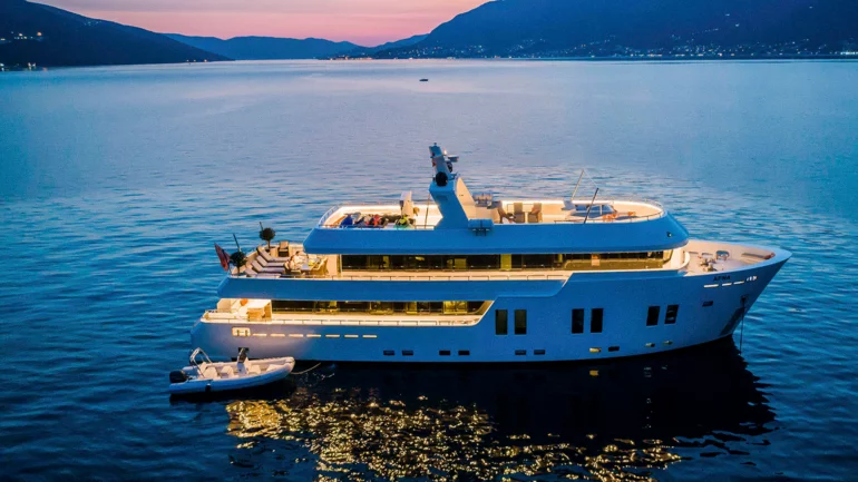 Side view of yacht