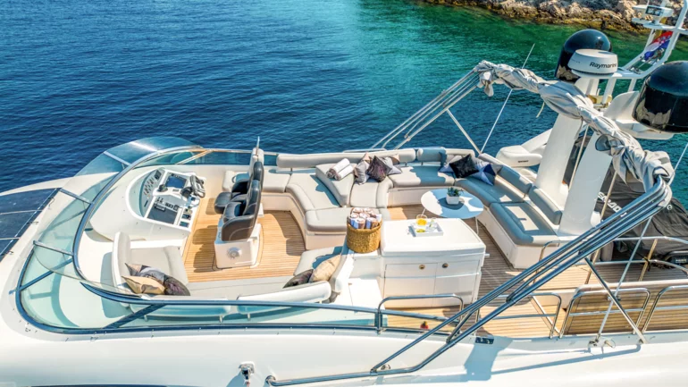 Flybridge of a luxury yacht