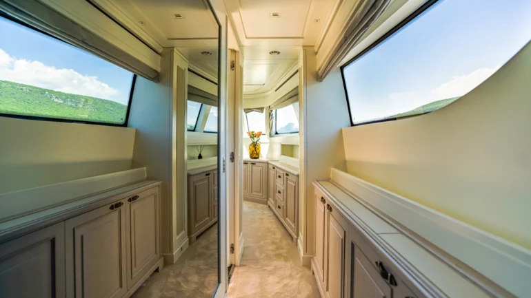 Master cabin entrance of yacht