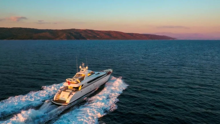 Yacht at sunset