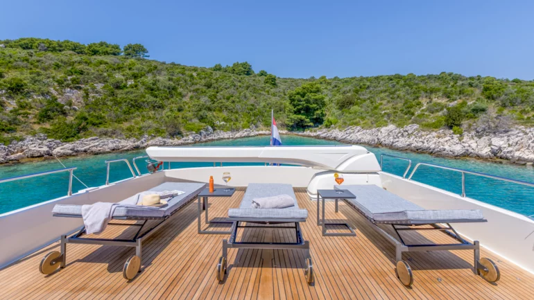 Sundeck of yacht