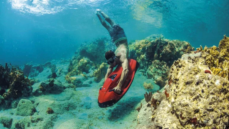 Water toys in sea