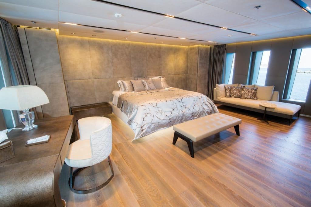 This is a photography of Admiral Ouranos Yacht interior