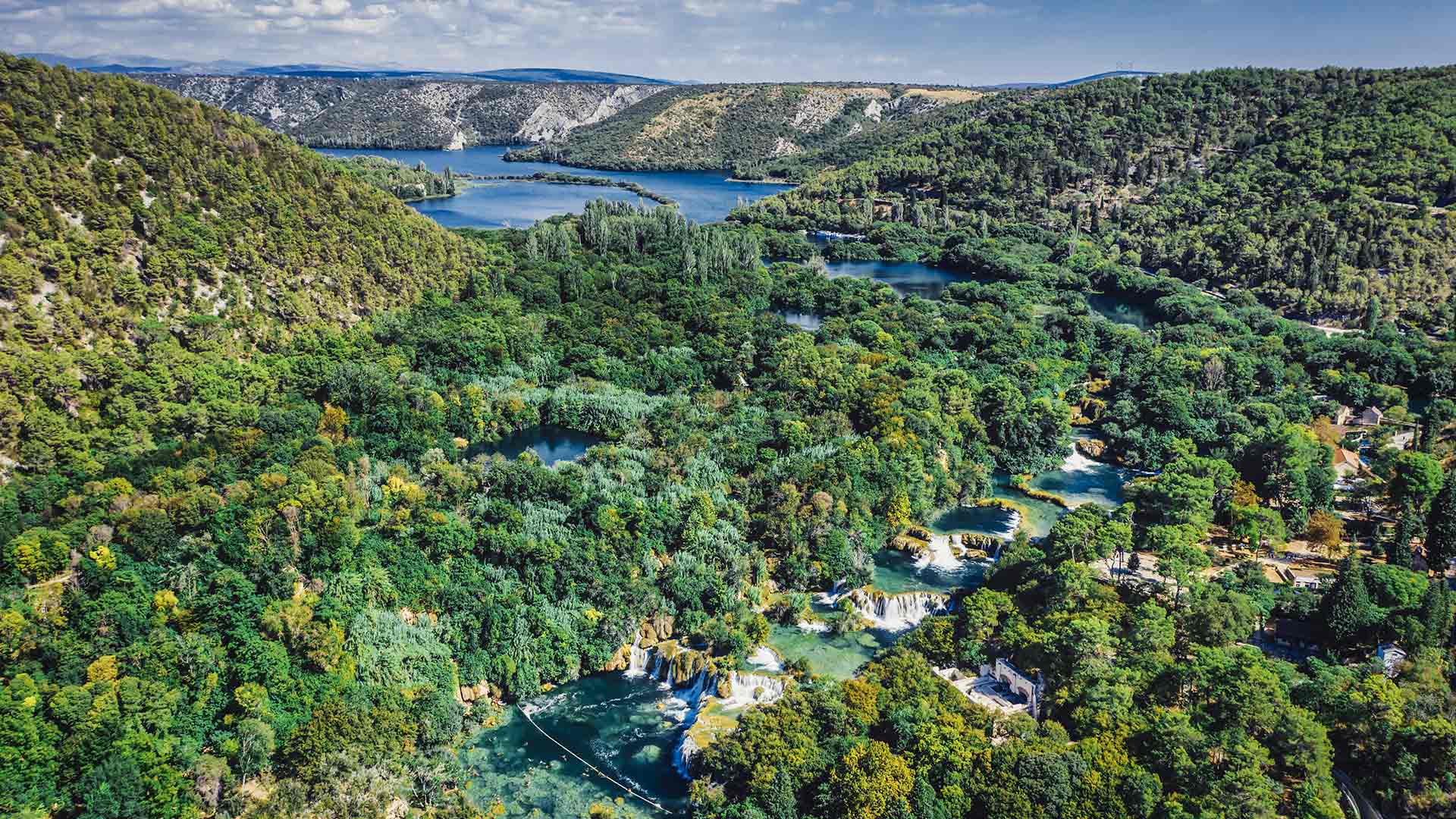 krka national park aerial view