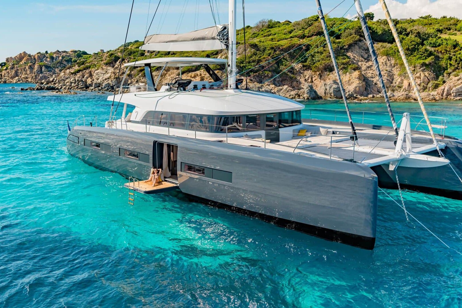 Lagoon sevety 7 luxury catamaran anchor