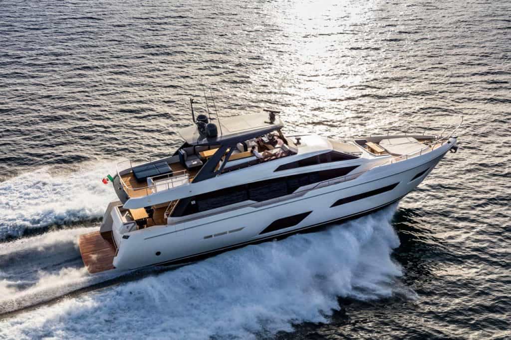 This is a photograph of a Ferretti 780